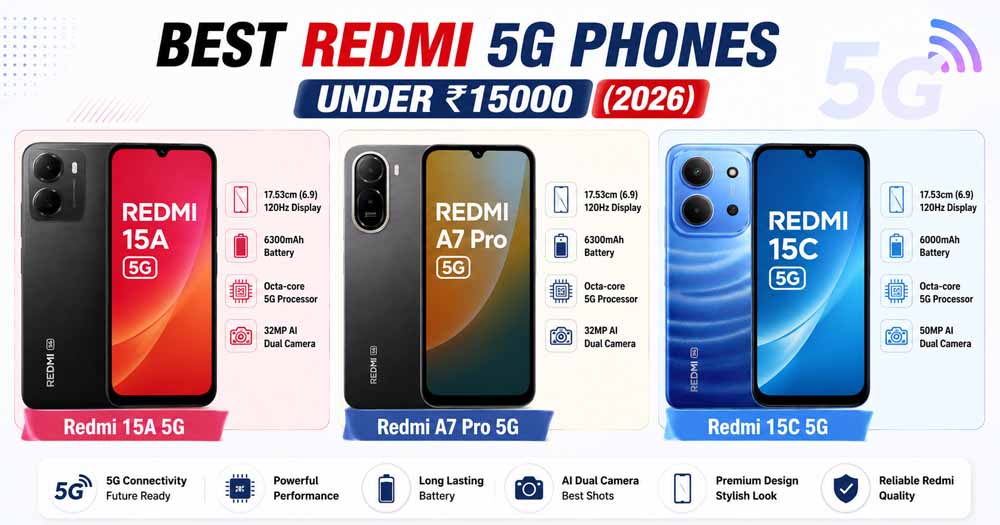 Best Redmi 5G Mobile Under ₹15000.